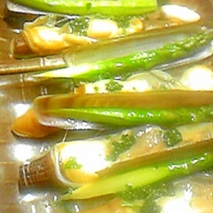 簡単 マテ貝のニンニクソテー 簡単 マテ貝のニンニクソテー
